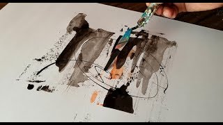 Abstract Painting / Ink & Acrylics on Paper / Demonstration