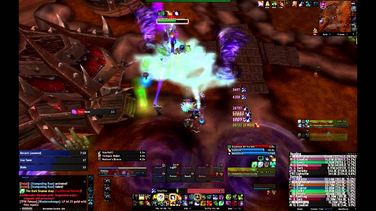 Skill Banner VS  Kor'kron Dark Shamans 10HC   Balance Druid POV