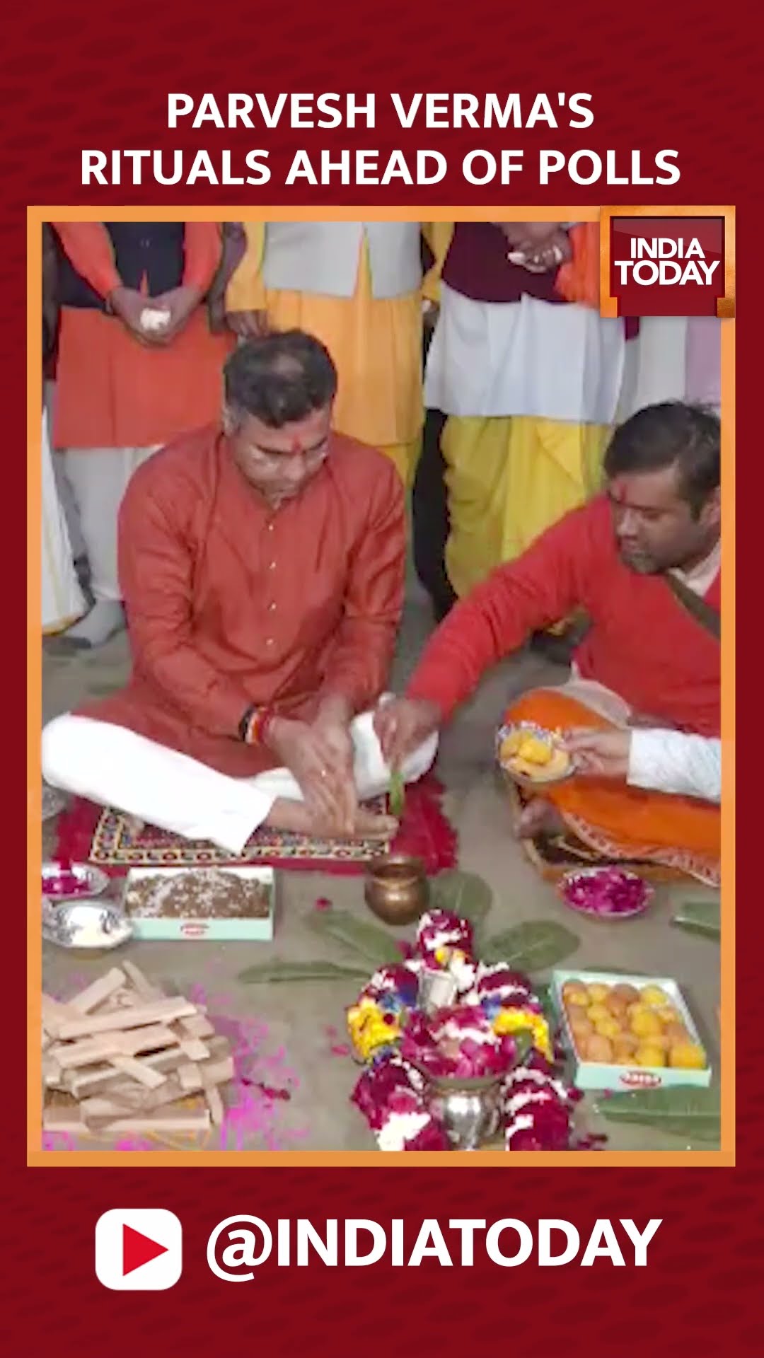 BJP Leader Parvesh Verma Holds Rituals Before Delhi Elections 2025 | #shorts #parveshverma