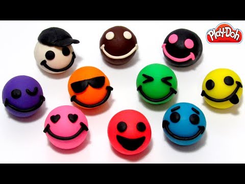 Видео: Играем и учим цвета на английском языке с Play-Doh смайликами и морскими формочками.