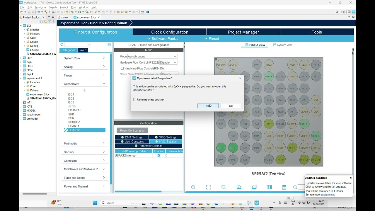 Experiment -3 INTERFACING IOT DEVELOPMENT BOARD AND CONFIGURE USART FOR TRANSFERRING STRINGS