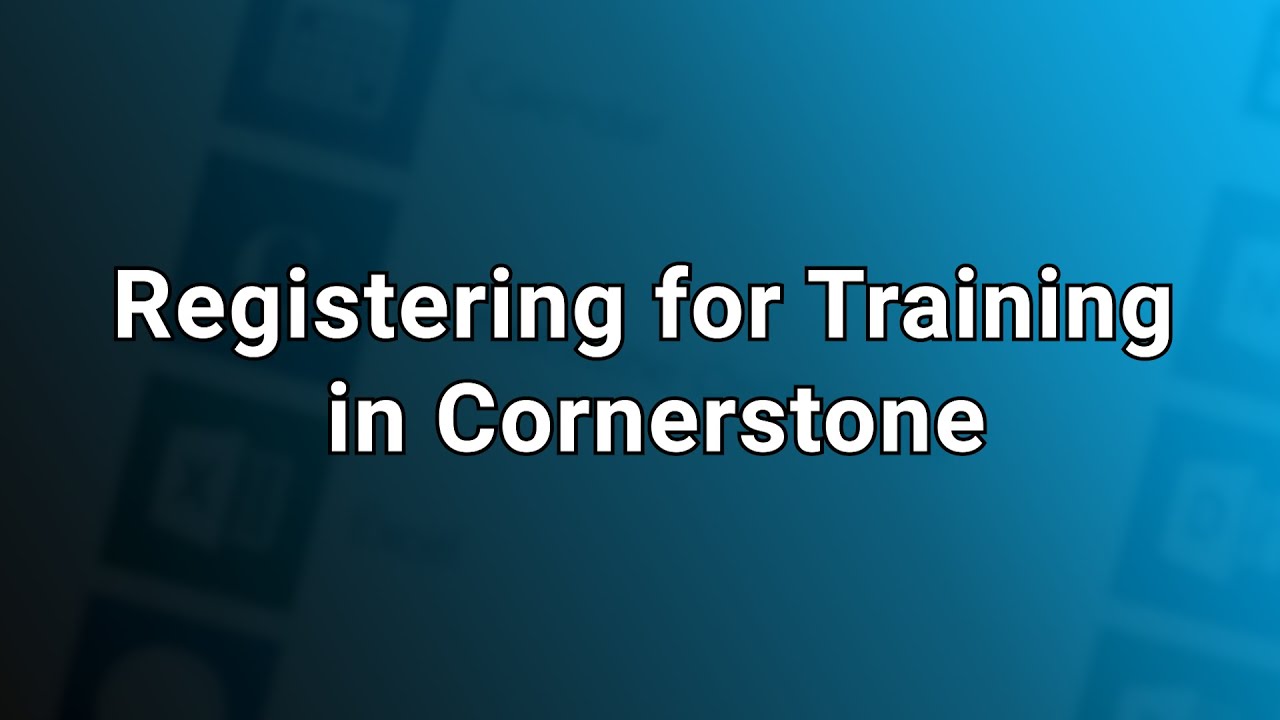 Accessibility 101 Register for Training in Cornerstone YouTube