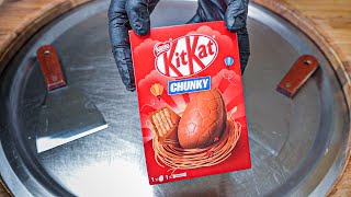 Asmr - Giant Kitkat Egg Chunky Ice Cream Rolls Oddly Satisfying Video With Kitkat Chocolate Egg