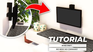 Minecraft - How To Make A Flat Screen TV (NO MOD) | MOD・コマンドなし！壁掛けテレビの作り方(統合版・JAVA)