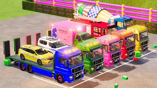 Flatbed Truck McQueen | Transportation with Truck - Pothole vs Car # | BeamNG.Drive Gameplay