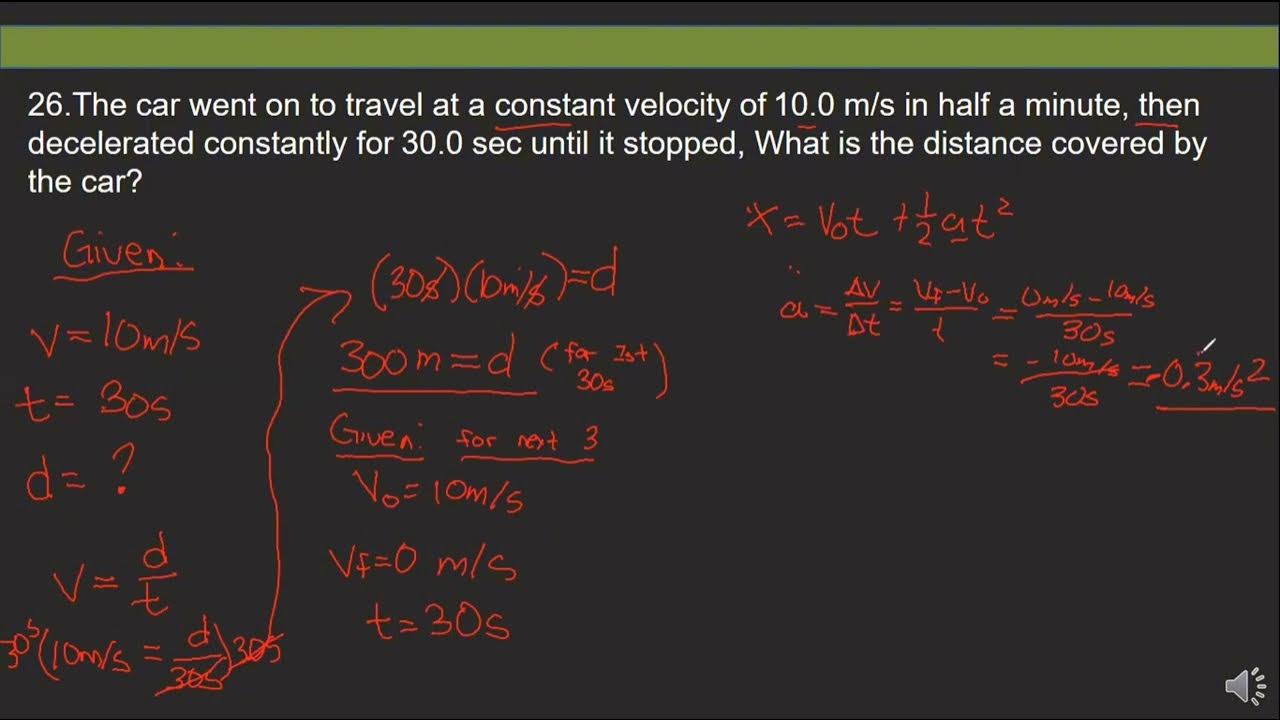 How to solve problem involving kinematics Equation Total distance