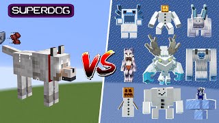 SuperDog vs All Snow Mutant mobs - Minecraft Mob Battle