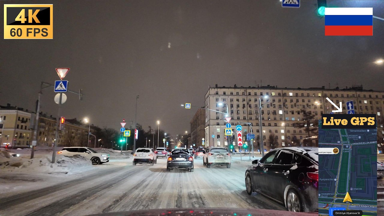 MOSCOW Gets BURIED | 4K Night Drive + Live GPS