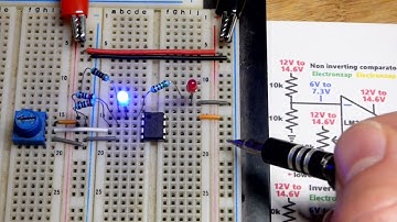 12V Op Amp Non Inverting comparator circuit LM358 operational amplifier