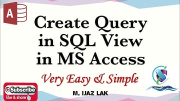 How to Create Query in SQL View in MS Access