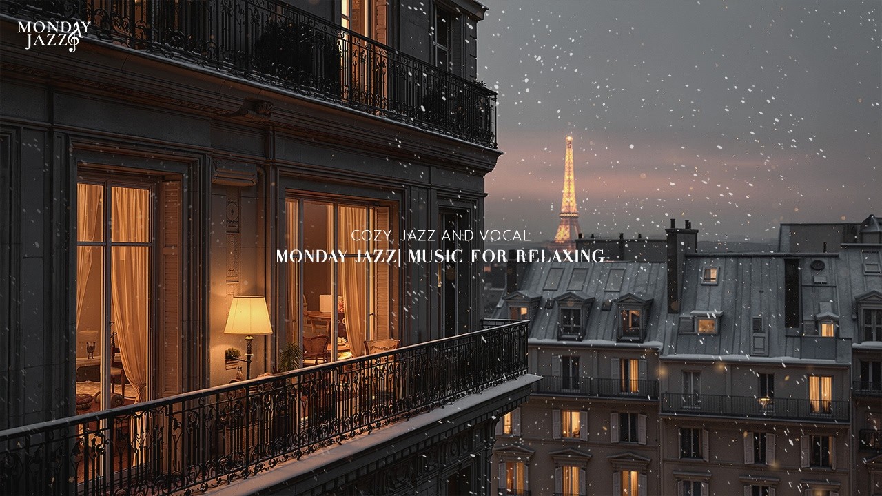 Теплый джазовый плейлист — парижский зимний вечер, наполненный теплыми джазовыми мелодиями.