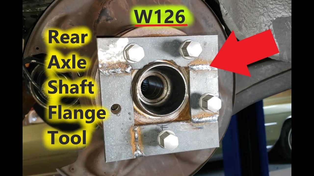 1984 Mercedes 300SD W126 Homemade Rear Axle Shaft Flange Tool YouTube