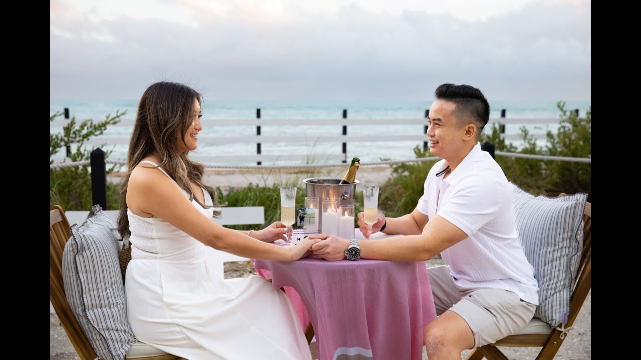 Real-life marriage proposal at Bill Baggs Cape Florida Lighthouse in Key Biscayne, Miami