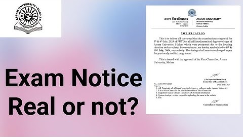 Assam University Silchar|| Exam Routine real or not?