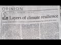 Dawn opinion Analysis ✅ | Layers of climate resilience | Important facts for competitive exams 🙌