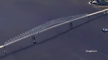 Animation showing Francis Scott Key Bridge in Baltimore before Tuesday collapse