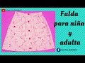 ✂️FALDA PARA NIÑA Y ADULTA 😀 (CON SOLO 2 MEDIDAS)