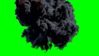 FIRE BALL EXPLOSION ON GREEN SCREEN