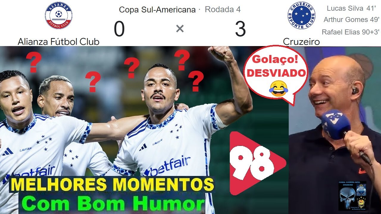 ALIANZA COL 0 x 3 CRUZEIRO & Bom Humor 98 FM 🤪😂😂😂⚽ Melhores Momentos ...