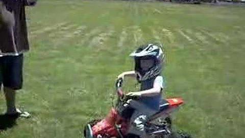 Seth's First time on a mini quad bike.