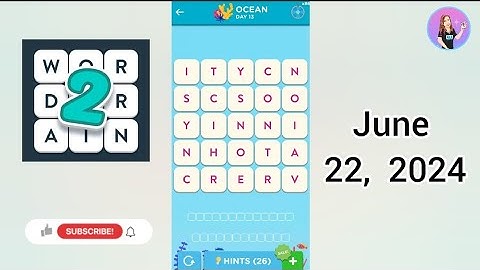 WordBrain 2 Ocean Event Day 13 June 22, 2024 Solution