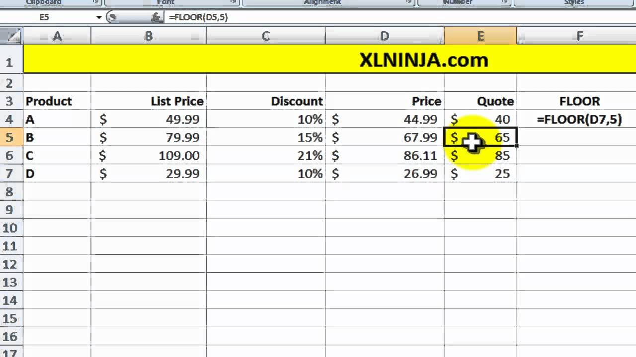 Excel Floor And Ceiling Functions