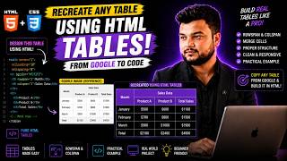 HTML Table Practice #6 | Convert Image Table into HTML Table in Urdu/Hindi