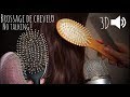 Asmr  hair brushing  hair play  brushes  no talking