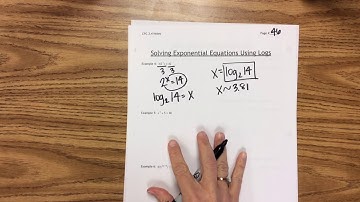 CPC Section 3.4 notes- solving exponential equations using logarithms examples 4-6