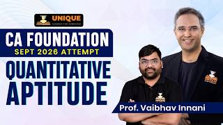 CA Foundation Quantitative Aptitude | Ratio and Proportion, Indices, Logarithms | L 3 | Sept 26 |