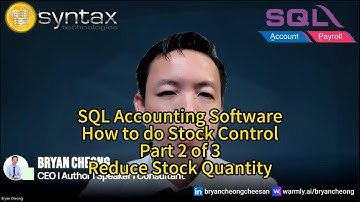 SQL Accounting Software-How to do Stock Control-Part 2 of 3-Reduce Stock Quantity