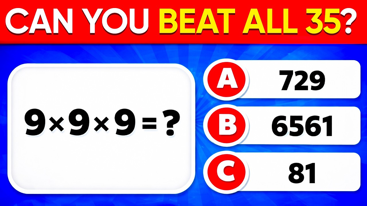 Can You Solve These 35 Math Problems? 🧠🔥 | Brain Test Challenge#quiz #mathquiz