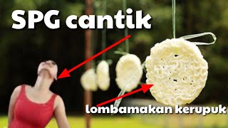 Cewek sexi SPG ikut lomba makan kerupuk 17 agustusan
