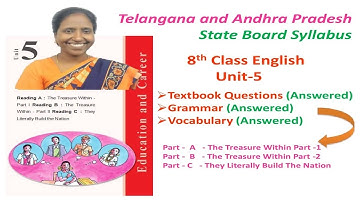 8th Class English Unit -5 ( A,B & C)Textual Comprehension ,Grammar and Vocabulary TS & AP SSC