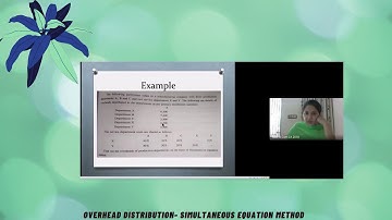 Overhead Distribution  Simultaneous Equation Method