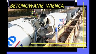 Wylewanie betonu B-25 Wieniec. Dom w Przebiśniegach 6 G2.