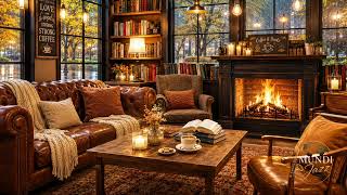 Cozy Winter Jazz Lounge - Mountain Sunset Relaxing Instrumental Music & Blues Piano