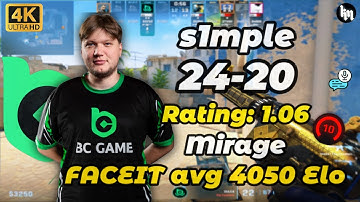 s1mple (24-20) w/NEXA/aNdu avg 4050 Elo (Mirage) #cs2 #s1mple