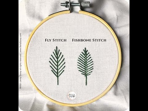 How to Fill Leaves with the Open Fill Fly Stitch & Fishbone Stitch – Bella  Savoy