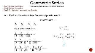 Infinite Sequences - How to Convert Repeating Decimals to Fractions - Math is the Way Corner