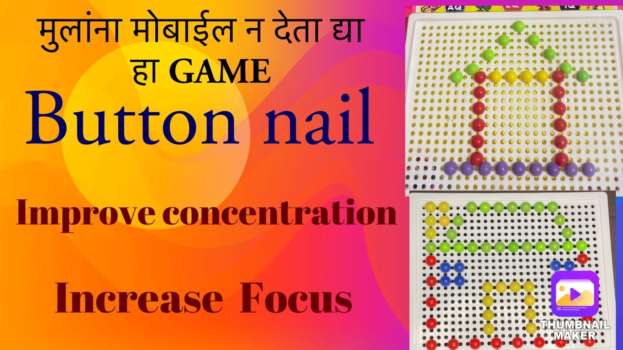 Button nail game / improve brain activity game / shape creation game