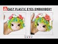 How to crochet for beginners plastic eyes embroidery  easy crochet doll eyes embroidery tutorial