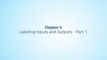 Chapter 6 - Labeling Inputs and Outputs - Part 1