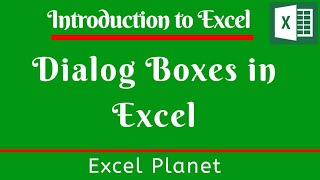 What are Dialog Boxes in Excel - An Introduction to EXCEL | Basics of Excel