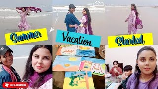 Last Day Of SCHOOL | SUMMER VACATION has Started | School Ke Last Day BEACH pe Gaye | Art Day 🎨🖌️