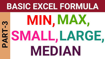 Basic Excel Formulas for Beginners - Part 3 | Min - Max - Median - Small - Large