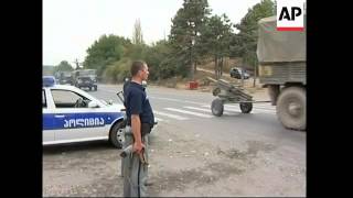 Georgian security allow Russian troops to pass through checkpoint