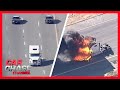 Big rig chase ends with vehicle bursting into flames  car chase channel