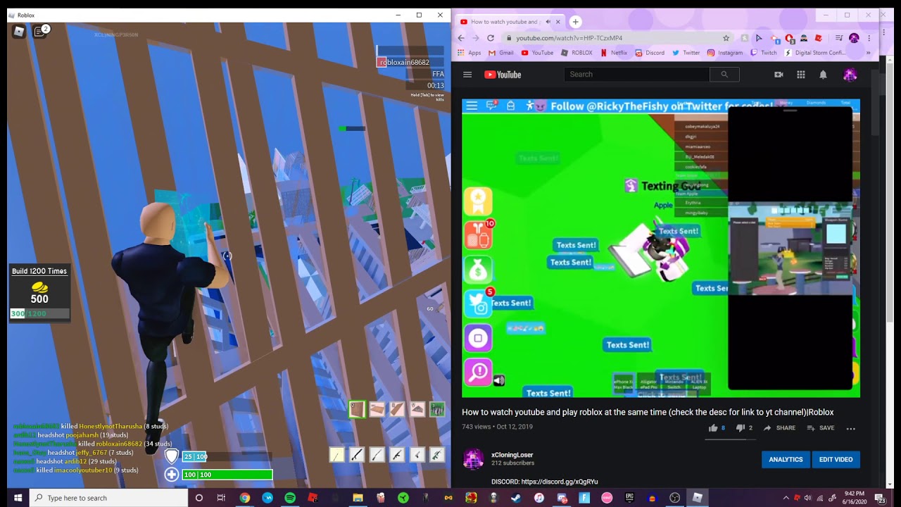 How To Play Roblox And Watch Youtube At The Same Time Pc Version Youtube - how to play roblox without downloading it youtube