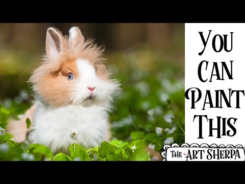 Easy Fluffy Bunny In clover  Acrylic painting tutorial step by step Live Streaming